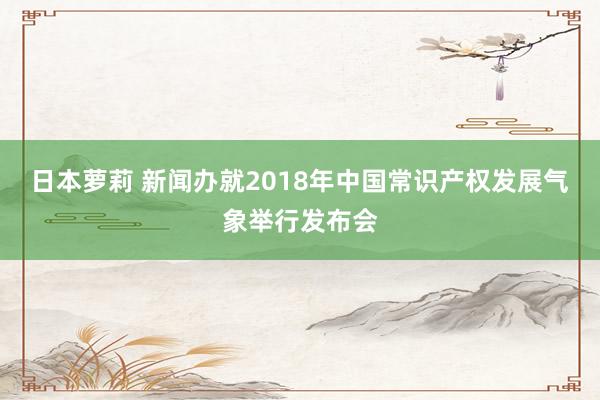 日本萝莉 新闻办就2018年中国常识产权发展气象举行发布会